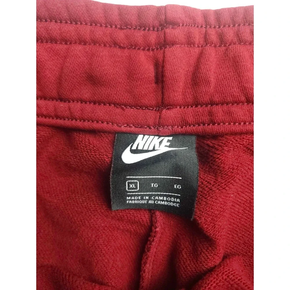 Nike Sportswear Wide Leg Sweatpants Burgundy Red Fleece High Waist XL Womens